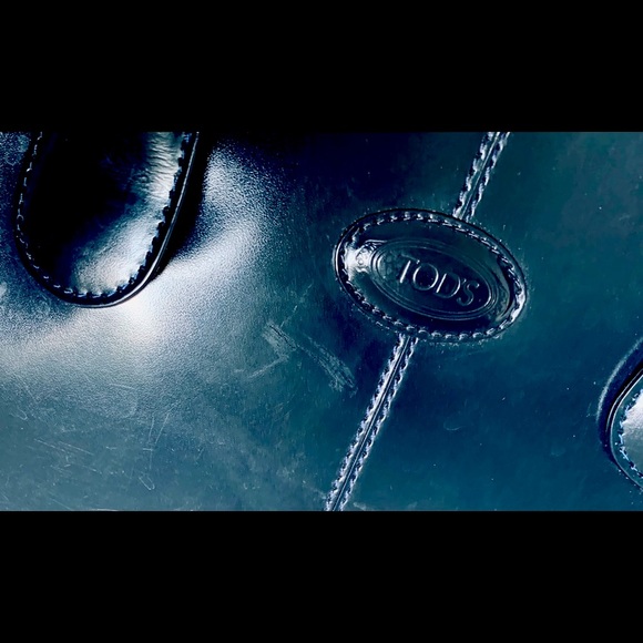 Italian Tod’s iconic D-bag large tote shoulder bag shiny real leather navy blue - Picture 14 of 16